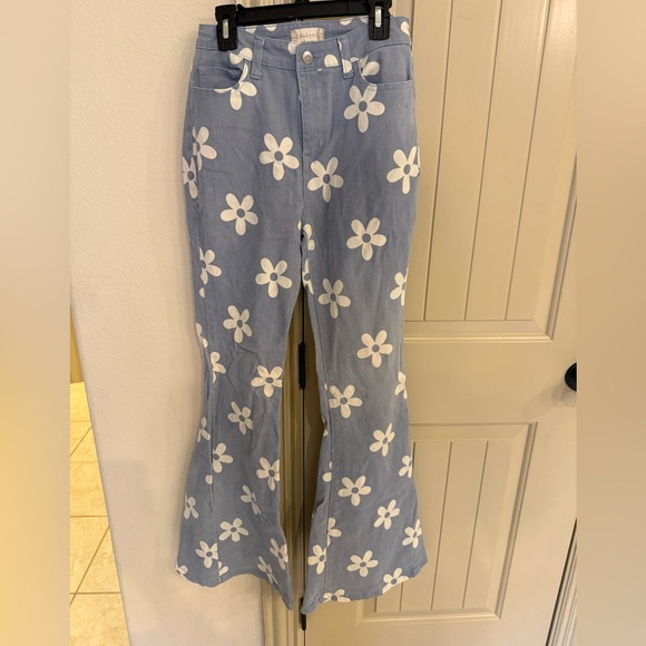 Altar’d State Blue Floral Flare Pants size small - Picture 4 of 7